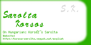 sarolta korsos business card